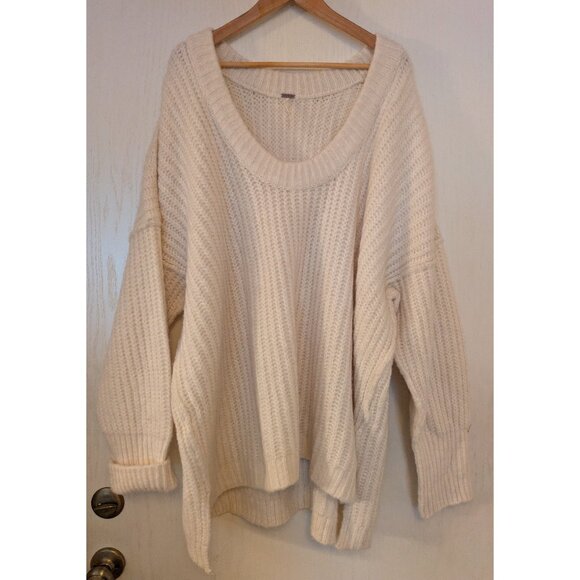 Free People Cream Oversized Sweater - XL - Picture 1 of 9